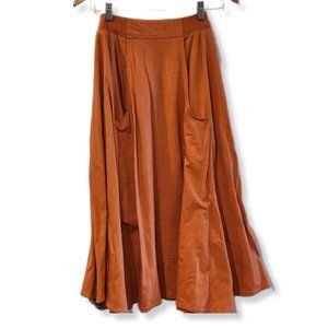 Vintage Made in France Cotton Orange Skirt